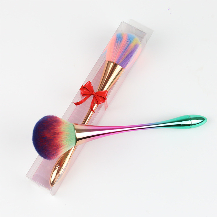 Wholesale New 2021 Nail Art Tool Brush Beauty New Produce Rainbow Cleaning Dust Nail Brush